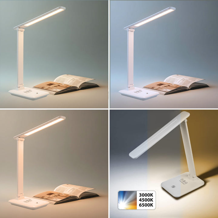 Lampe de bureau LED à intensité variable Lampe de bureau 9W avec chargeur Qi à induction