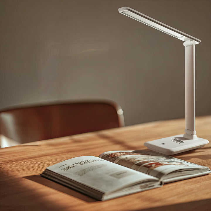 Lampe de bureau LED à intensité variable Lampe de bureau 9W avec chargeur Qi à induction