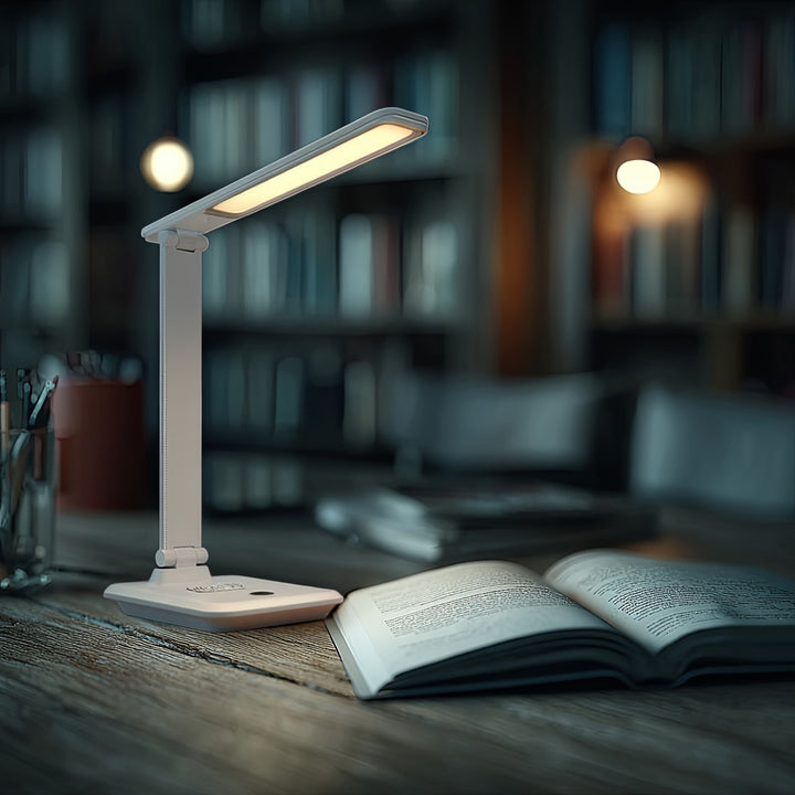 Lampe de bureau LED à intensité variable Lampe de bureau 9W avec chargeur Qi à induction