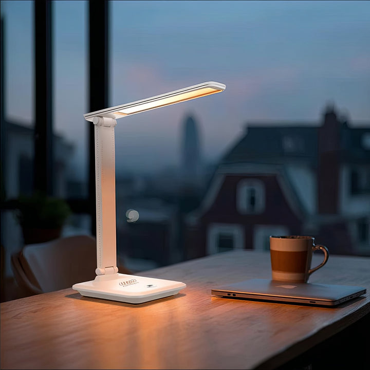 Lampe de bureau LED à intensité variable Lampe de bureau 9W avec chargeur Qi à induction