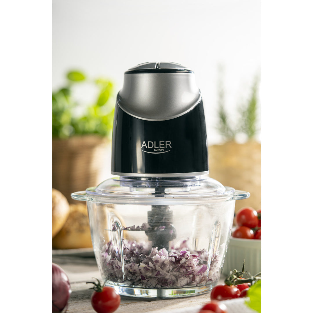 Hachoir avec bol en verre Adler AD 4082 300W lames en acier inoxydable