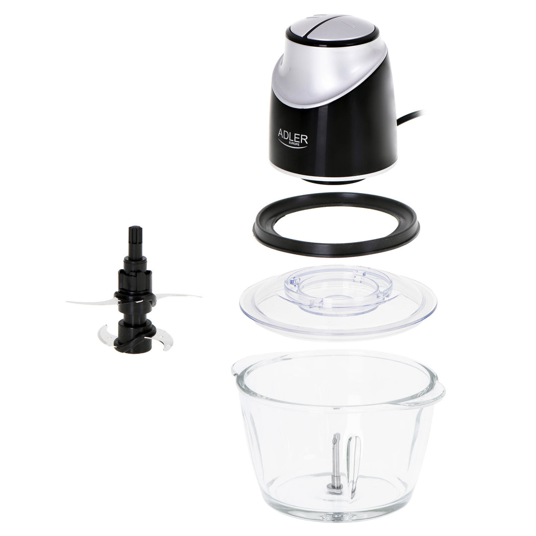 Hachoir avec bol en verre Adler AD 4082 300W lames en acier inoxydable