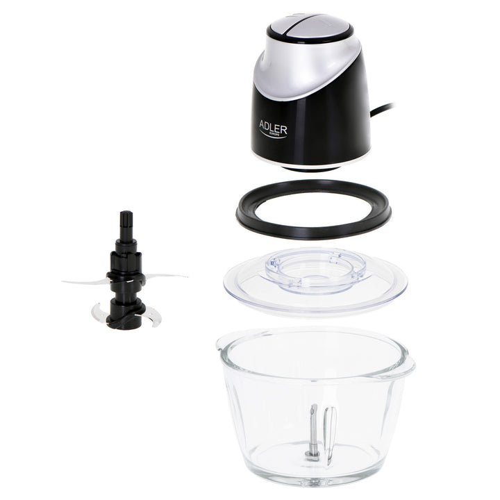 Hachoir avec bol en verre Adler AD 4082 300W lames en acier inoxydable