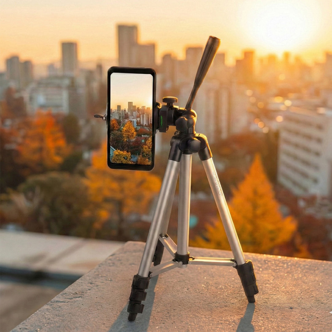 Trépied universel 1/4" Maclean, pour appareils photo, caméscopes, smartphones, lampes annulaires max. 1050mm, max.2kg, MC-164