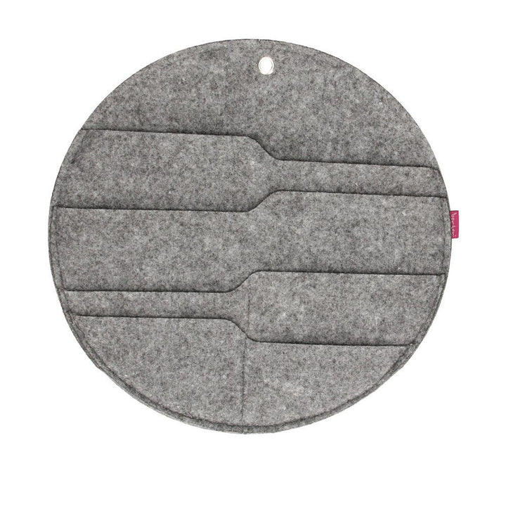 Organisateur mural en feutre Bertoni Cercle L diamètre 35 cm - gris, 4 poches