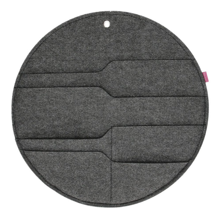 Organisateur mural en feutre Bertoni Cercle L diamètre 35 cm - anthracite, 4 poches
