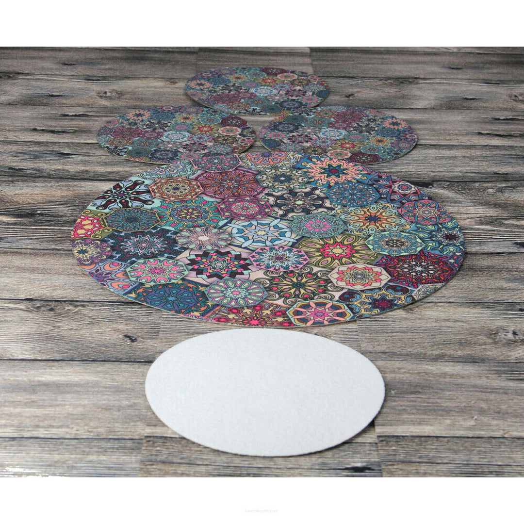 Set de tapis de table en feutre rond 1 + 4 - VALENCIA
