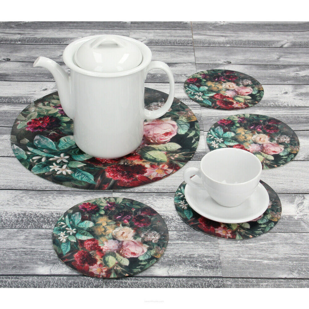 Set de tapis de table ronds en feutre 1 + 4 - BUNCH