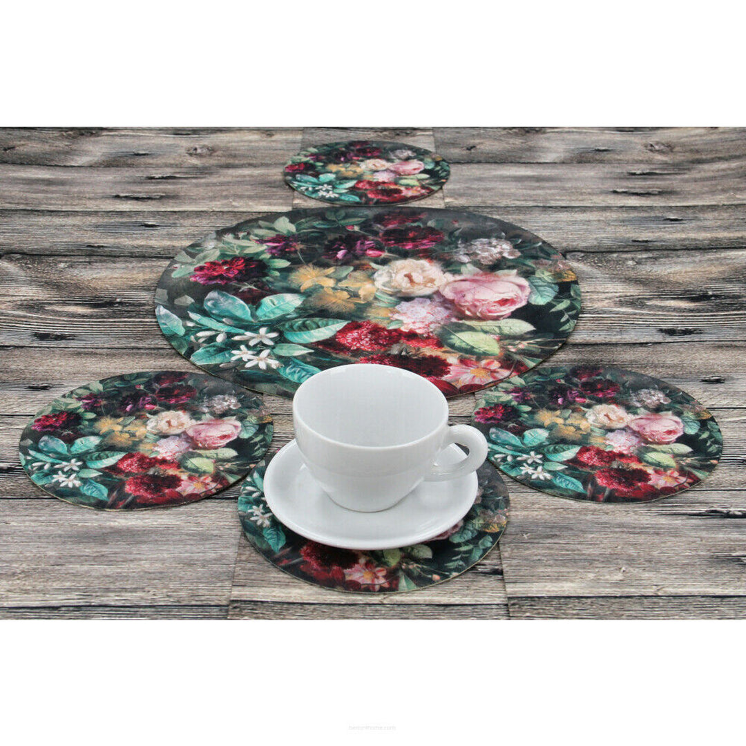 Set de tapis de table ronds en feutre 1 + 4 - BUNCH