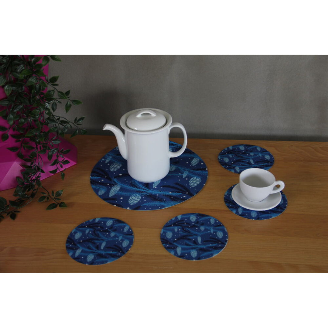 Set de tapis de table en feutre rond 1 + 4 - CONE