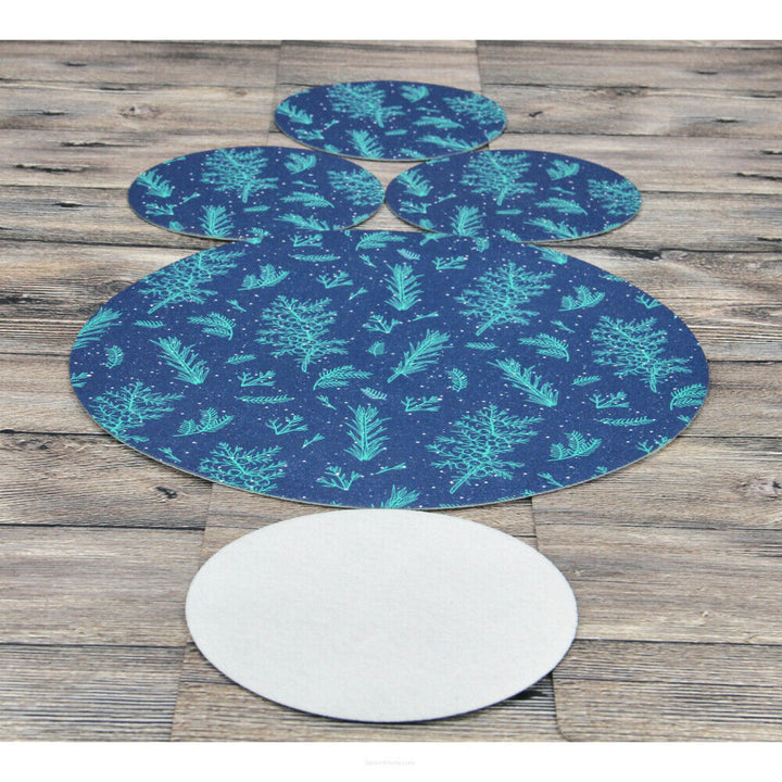 Set de sets de table ronds en feutre 1 + 4 - JUNIPER