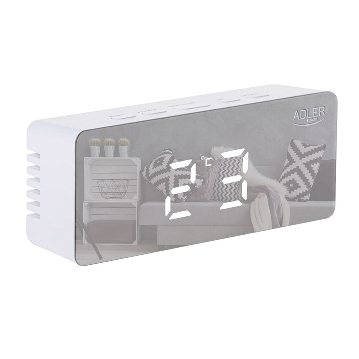 Réveil avec affichage LED et thermomètre Adler AD 1189 W