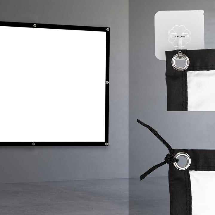 Écran de projection Maclean, 120", 265x149cm, bordure 25mm 16:9, crochets de tension, MC-982