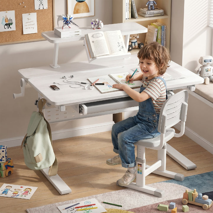 Ergo Office ER-483 Bureau pour enfants  réglable en hauteur, gris, max 40kg, 900x600 mm,