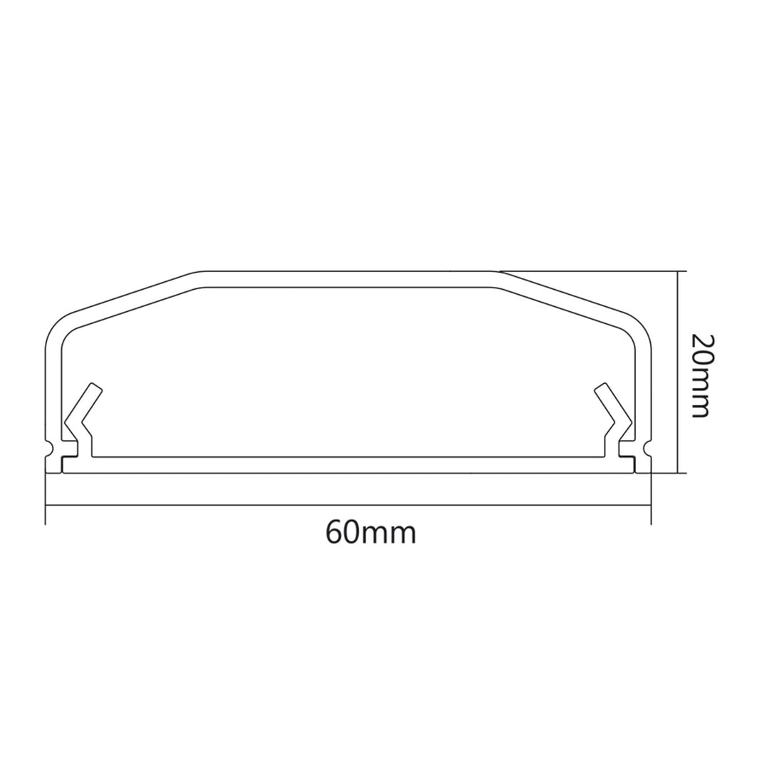 20x cache-câbles Maclean, aluminium, ouverture et fermeture faciles 60x20x750mm, MC-693 S