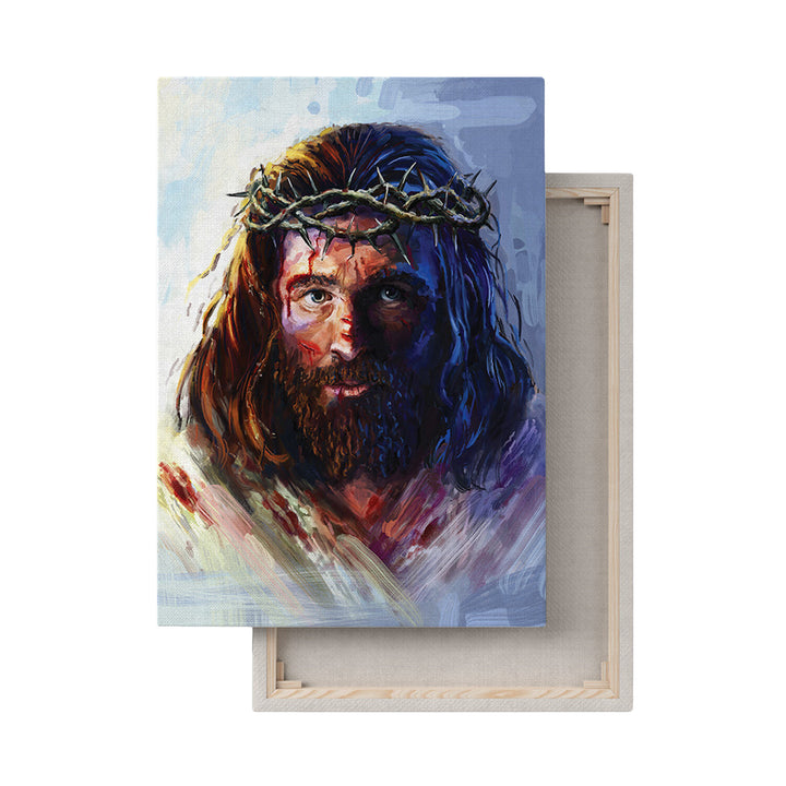 Peinture sur toile Jésus Christ avec la couronne d'épines 50x70cm