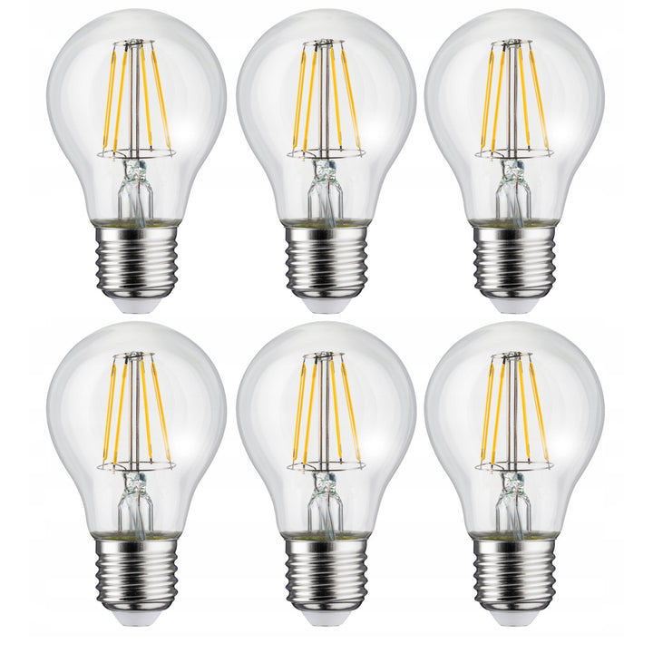 6x Ampoule LED Maclean, filament E27, 6W, 230V, WW blanc chaud 3000K, 600lm, Retro edison décoratif A60, MCE267