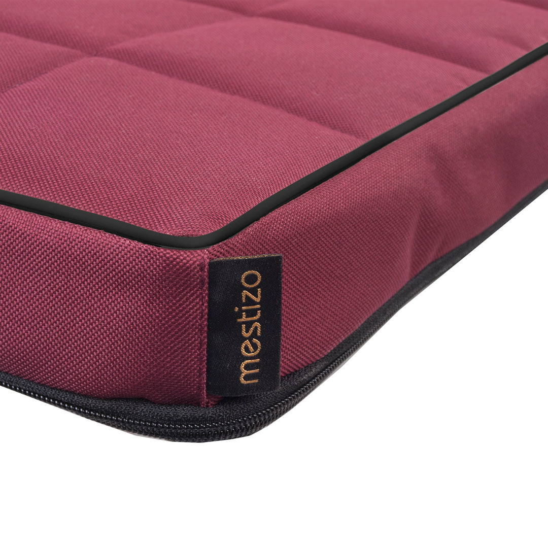 Matelas pour chien et chat Vigo Checked 80 x 60 x 5 cm en bordeaux avec bordure noire