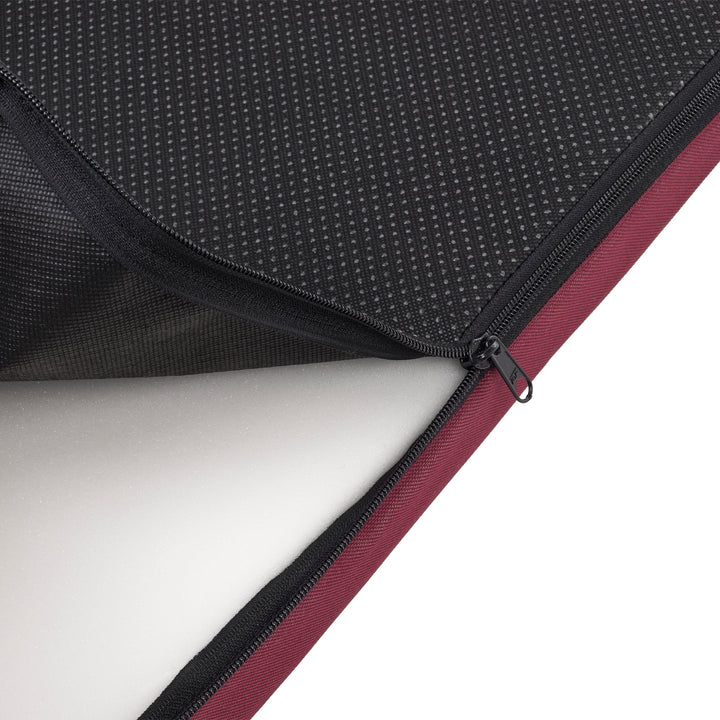 Matelas pour chien et chat Vigo Checked 80 x 60 x 5 cm en bordeaux avec bordure noire