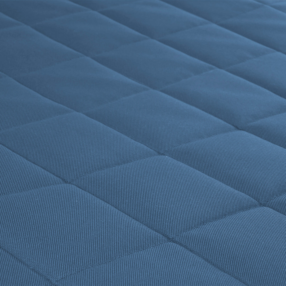 Matelas pour chien et chat Vigo Checked 80 x 60 x 5 cm en bleu avec bordure blanche