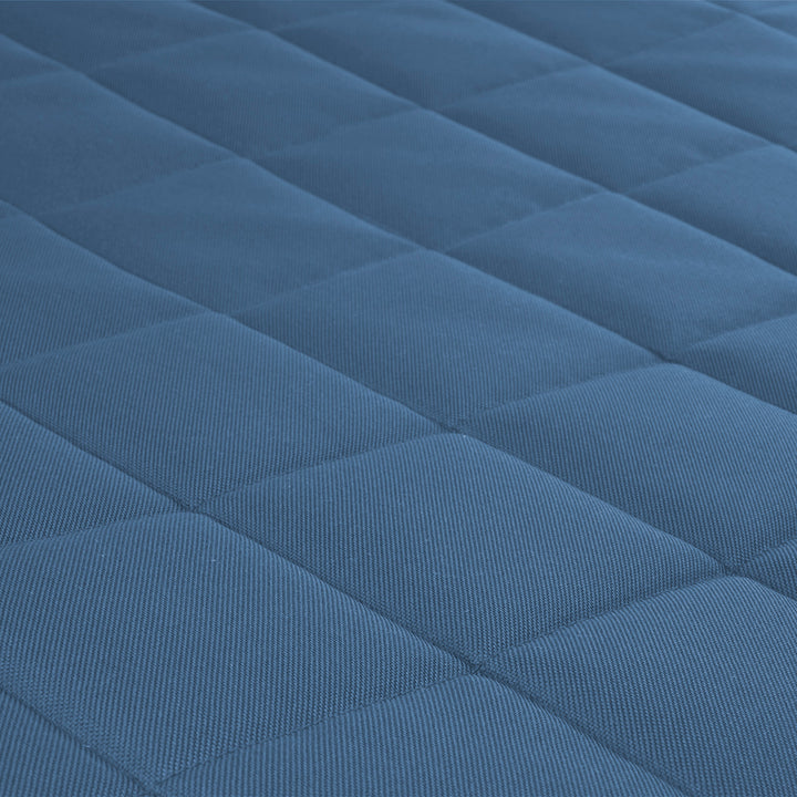 Matelas pour chien et chat Vigo Checked 80 x 60 x 5 cm en bleu avec bordure blanche