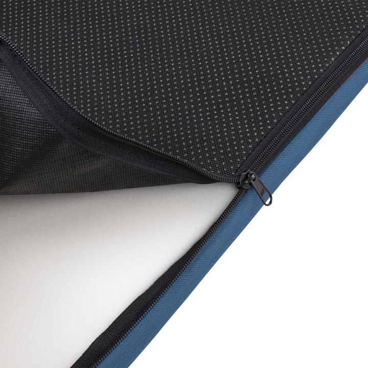 Matelas pour chien et chat Vigo Checked 80 x 60 x 5 cm en bleu avec bordure blanche