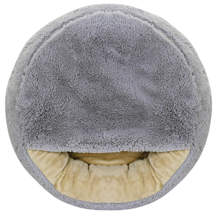 Lit doux et confortable pour chat/chien FLUFFY en gris clair 70 cm dia.