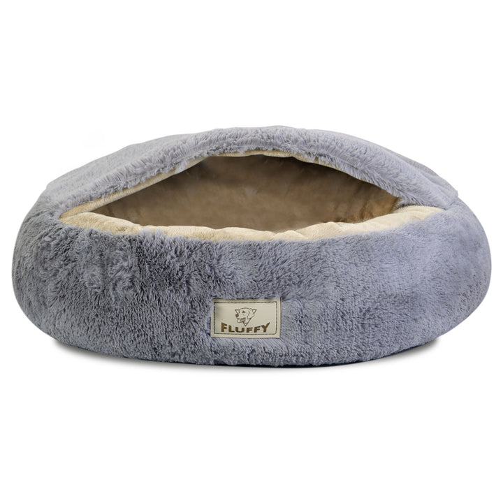 Lit doux et confortable pour chat/chien FLUFFY en gris clair 70 cm dia.