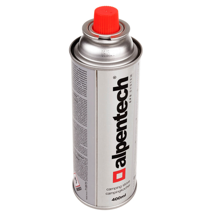 28x 380ml Alpentech cartouche de gaz, certification : Pi 0875, conforme à EN521, butane, plage de fonctionnement -10°C à + 40°C, IK300