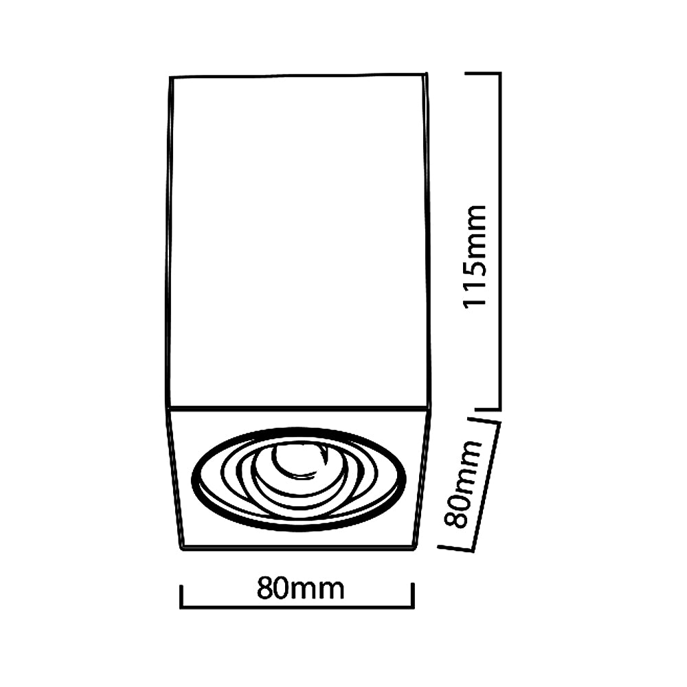 3x tube Maclean / luminaire apparent, spot, carré, aluminium, GU10, 80x80x115mm, noir, MCE426 B + 3x ampoule LED 5W