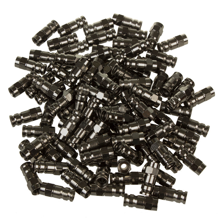 100x Maclean, connecteur à compression F, RG-6, professionnel, nickel, noir, MCTV-916
