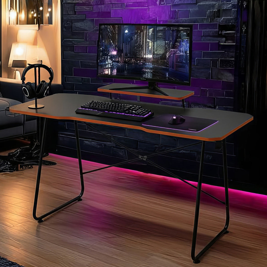 Gaming desk avec tablette pour moniteur NanoRS, 50kg max, hauteur 850mm, noir, RS170