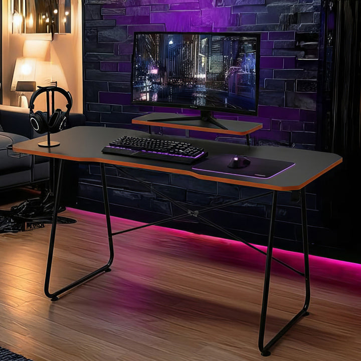 Gaming desk avec tablette pour moniteur NanoRS, 50kg max, hauteur 850mm, noir, RS170