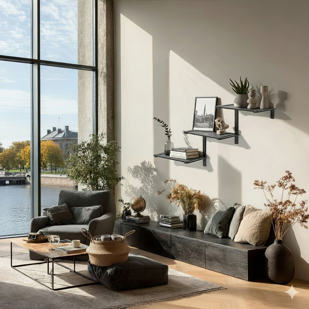 Etagères modulaires Maclean à trois niveaux, 30kg max, MC-974