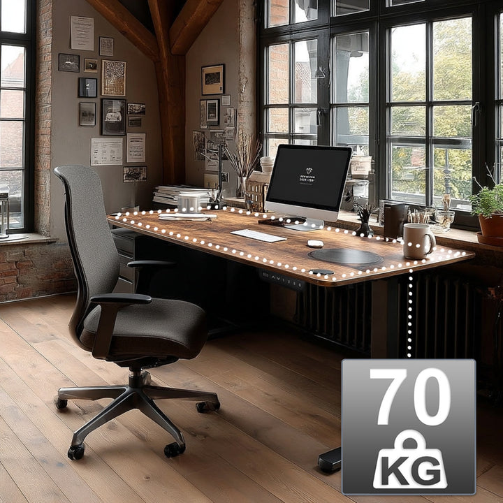 Bureau Ergo Office réglage électrique de la hauteur, pour la position debout et assise, hauteur max 114cm, ER-451