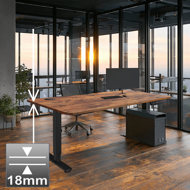 Bureau Ergo Office réglage électrique de la hauteur, pour la position debout et assise, hauteur max 114cm, ER-451