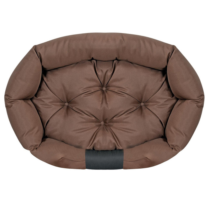 Panier à chien ovale 130x105 cm imperméable marron/noir CODUOWAL130/105BRA