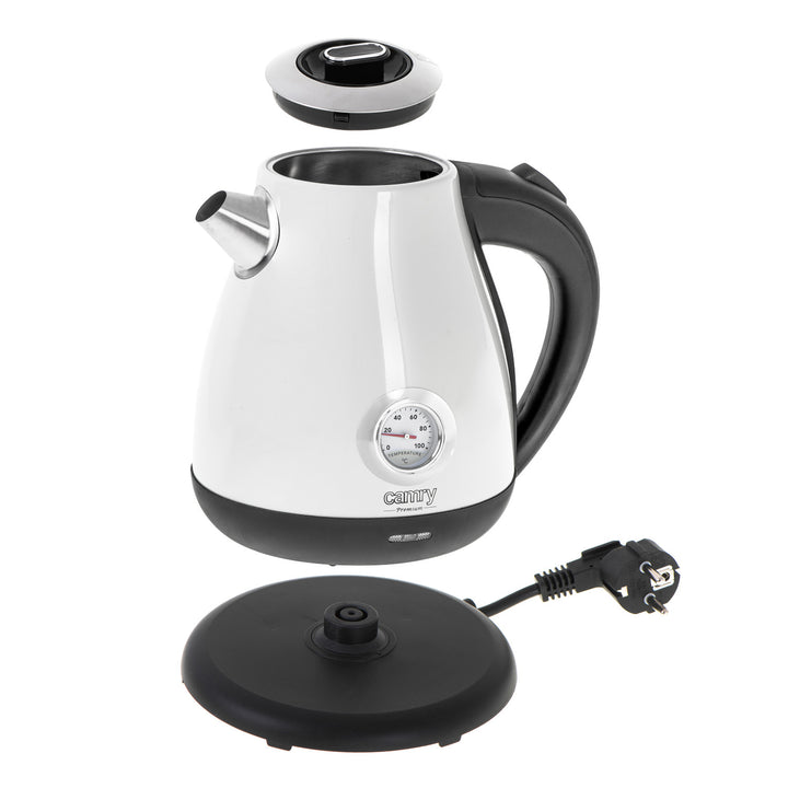 Bouilloire électrique Camry, sans fil, avec thermomètre, 1,7L, 2200W, CR 1344