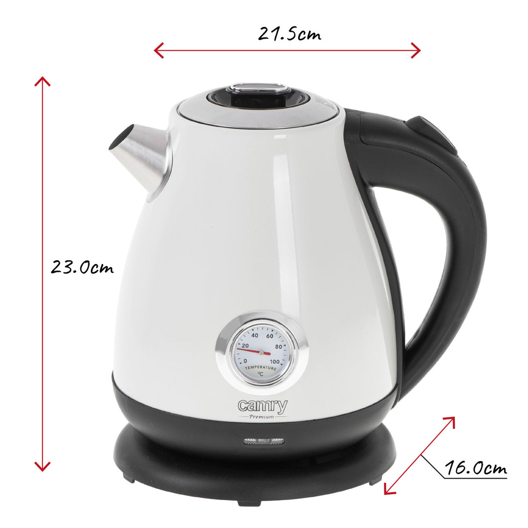 Bouilloire électrique Camry, sans fil, avec thermomètre, 1,7L, 2200W, CR 1344