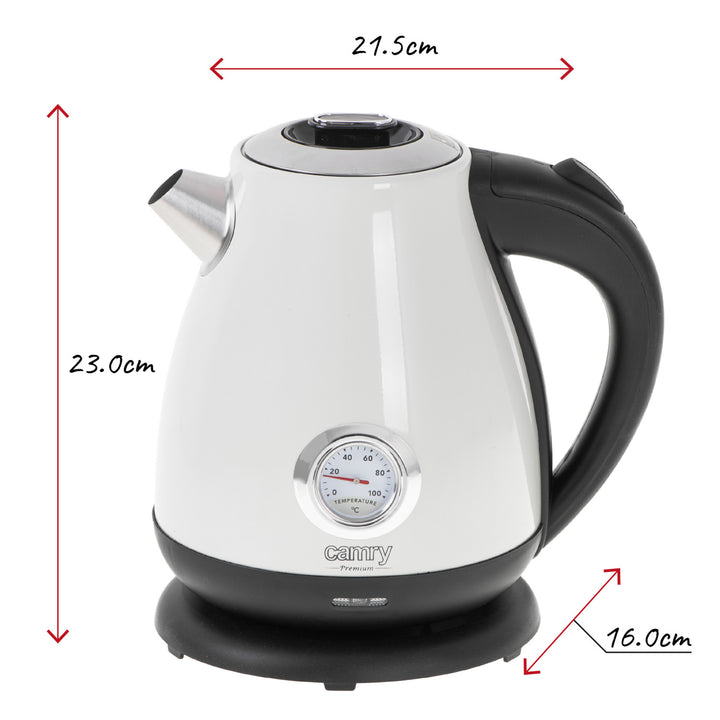 Bouilloire électrique Camry, sans fil, avec thermomètre, 1,7L, 2200W, CR 1344