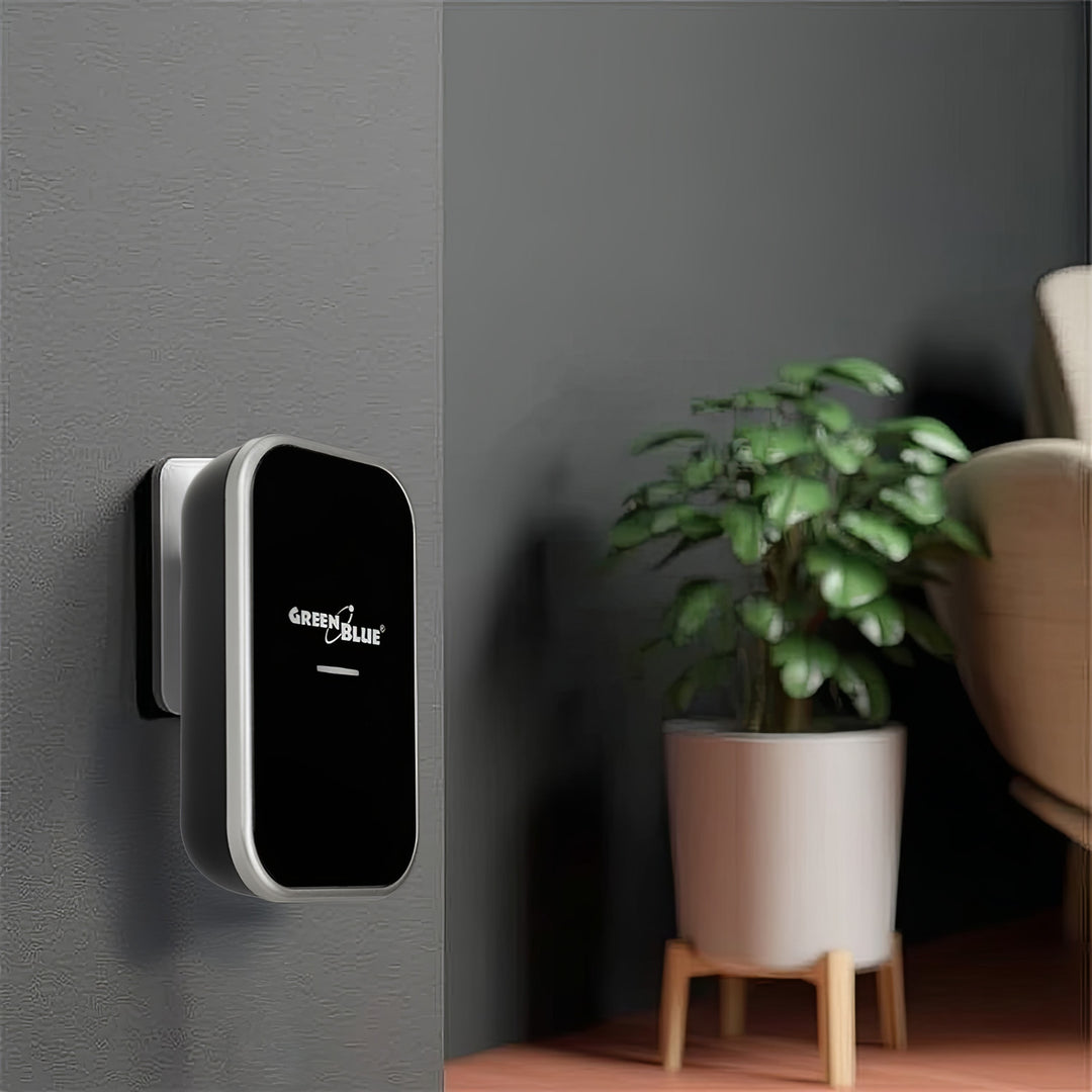 Sonnette sans fil sans pile, 38 mélodies, noir, portée jusqu'à 200m, IP44, GB157 GreenBlue