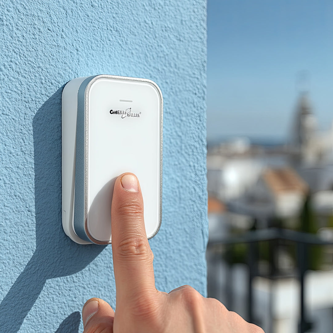 GreenBlue kinetic cloche sans fil sans pile, 38 mélodies, blanc, portée jusqu'à 200m, IP44, GB157 W