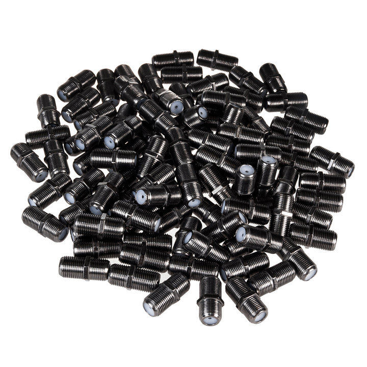 100x Maclean F-F barrel socket, professional transition, plug black nickel, MCTV-904