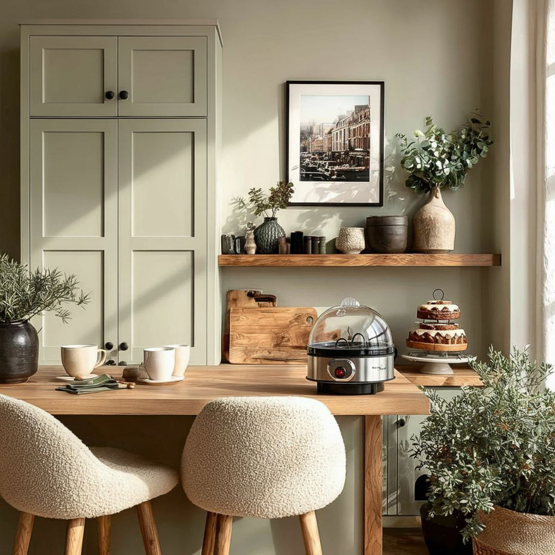 GreenBlue cuiseur d'œufs automatique, puissance 400W, jusqu'à 7 œufs, gobelet gradué, 220-240V~, 50 Hz, GB572