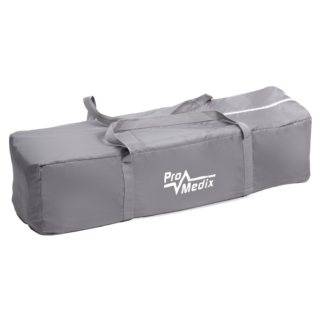 Lit de voyage Promedix, 125x65x74cm, gris, roulettes, housse de protection, PR-803 G + inhalateur Baby fudge PR-810