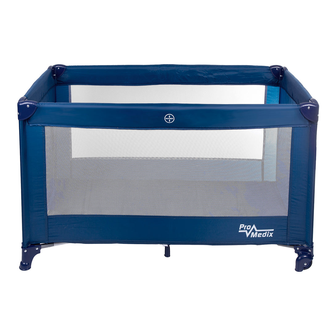 Lit de voyage Promedix, 125x65x74cm, bleu, roulettes, housse de protection, PR-803B + Pot de chambre jetable Tron fish 10pcs