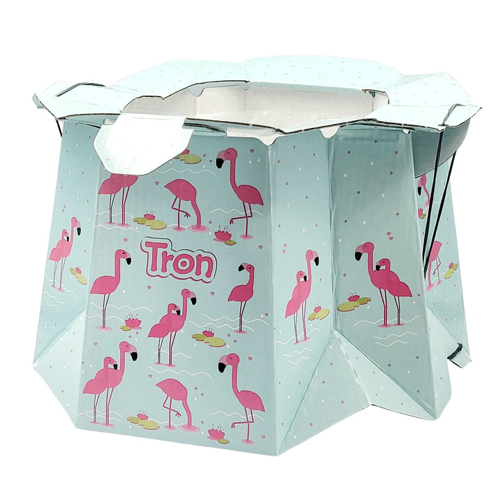 Lit de voyage Promedix, 125x65x74cm, bleu, roulettes, housse de protection, PR-803B + Pot de bébé jetable Tron flamingo 10pcs