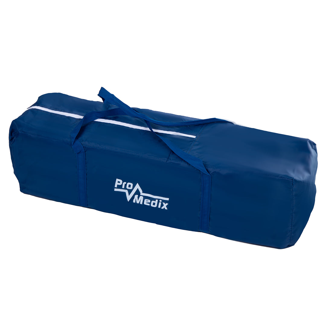 Lit de voyage Promedix, 125x65x74cm, bleu, roulettes, housse de protection, PR-803B + inhalateur Baby fudge PR-810