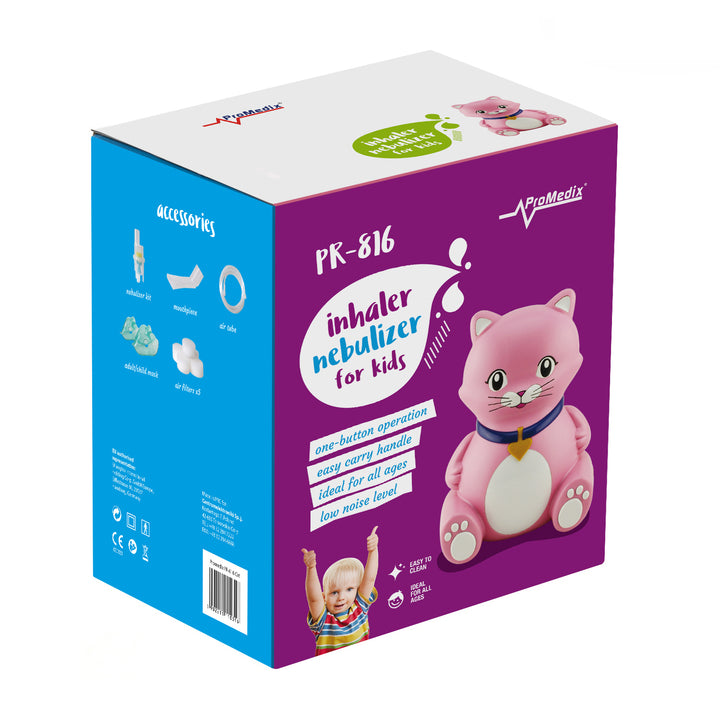 Lit de voyage Promedix, 125x65x74cm, bleu, roulettes, housse de protection, PR-803B + Inhalateur de chat pour bébé PR-816