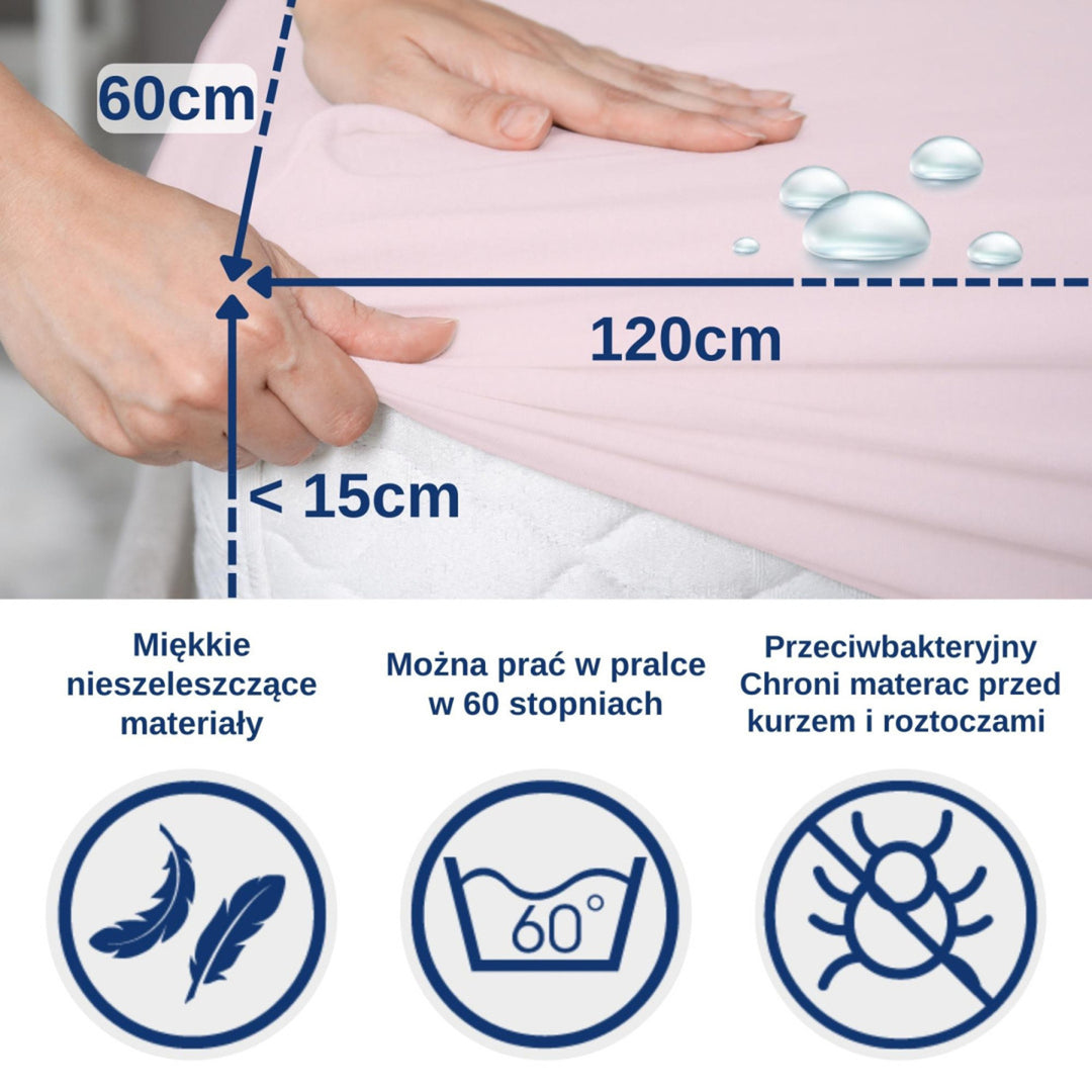 Drap imperméable Snibbs, rose, 60x120 cm, T-SNI-100232